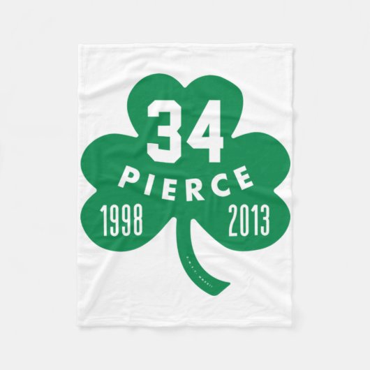 Celtics - Pierce 34 Remüde Number Clover (grün) Fleecedecke (Vorderseite)