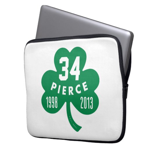 Celtics - Pierce 34 Remüde Number Clover (grün) Laptopschutzhülle (Vorderseite Links)