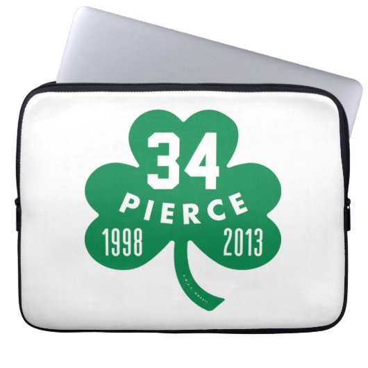 Celtics - Pierce 34 Remüde Number Clover (grün) Laptopschutzhülle (Vorderseite)