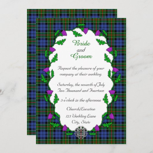Celtische Hochzeit von Colquhoun Einladung (Vorne/Hinten)