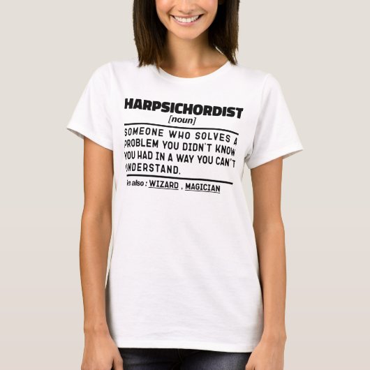 Cembaldist Noun Definition Musiker Minimalistisch T-Shirt (Vorderseite)