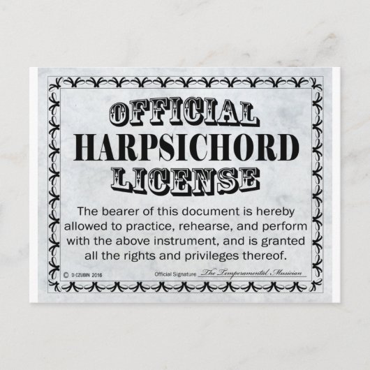 Cemballizenz Postkarte (Vorderseite)