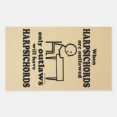 Cembalo, verbogen, rechteckig rechteckiger aufkleber (Vorderseite)