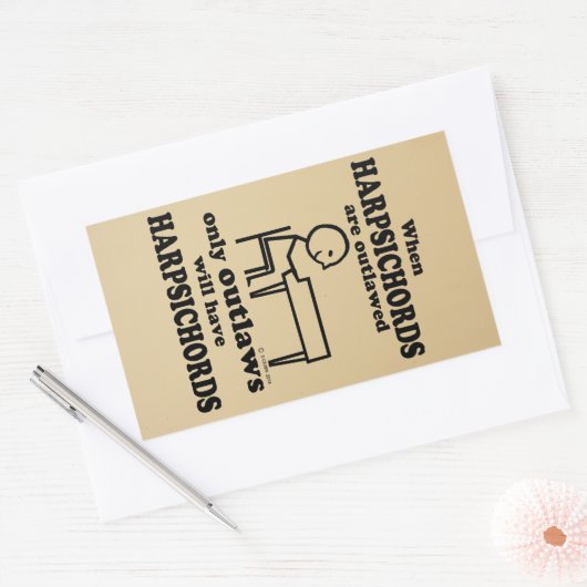 Cembalo, verbogen, rechteckig rechteckiger aufkleber (Umschlag)