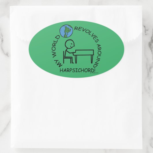 Cembalo - Weltaufstände um Oval Sticker (Tasche)