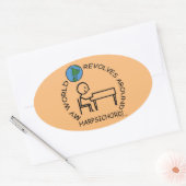 Cembalo - Weltaufstände um Oval Sticker (Umschlag)