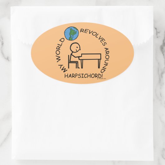 Cembalo - Weltaufstände um Oval Sticker (Tasche)