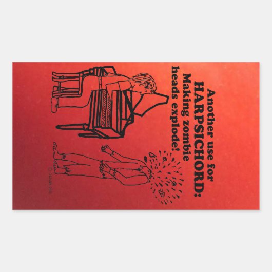 Cembalo Zombie Explode Rechtecksticker Rechteckiger Aufkleber (Vorderseite)