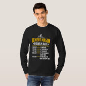 Cement Mason Hourrate Funny Concrete Finisher L T-Shirt (Vorne ganz)