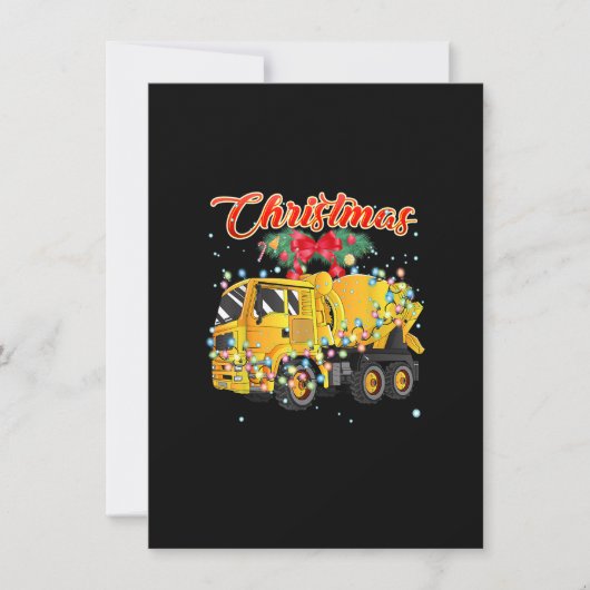 Cement Mixer Truck Weihnachten Einladung (Vorderseite)