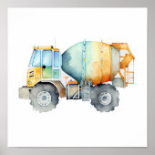 Cement Mixer Wall Art Poster (Vorne)