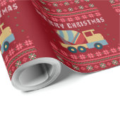 Cement Truck Ugly Christmas Sweater Geschenkpapier (Rolleneckpunkt)
