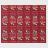 Cement Truck Ugly Christmas Sweater Geschenkpapier (Flach)