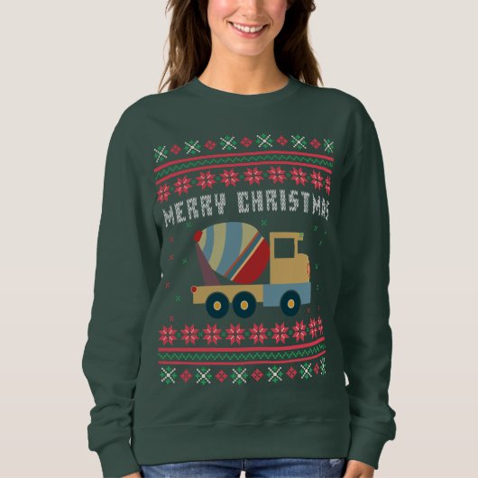 Cement Truck Ugly Christmas Sweater Sweatshirt (Vorderseite)
