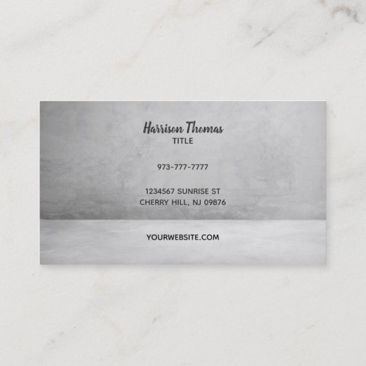 Cement-Visitenkarten Visitenkarte (Rückseite)