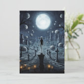 Cemetary Halloween Card Feiertagskarte (Stehend Vorderseite)