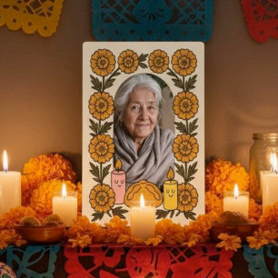 Cempasúchil Ofrenda Altar Día de Muertos Fotoplatte