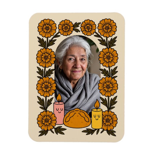 Cempasúchil Ofrenda Altar Día de Muertos Magnet (Vertikal)
