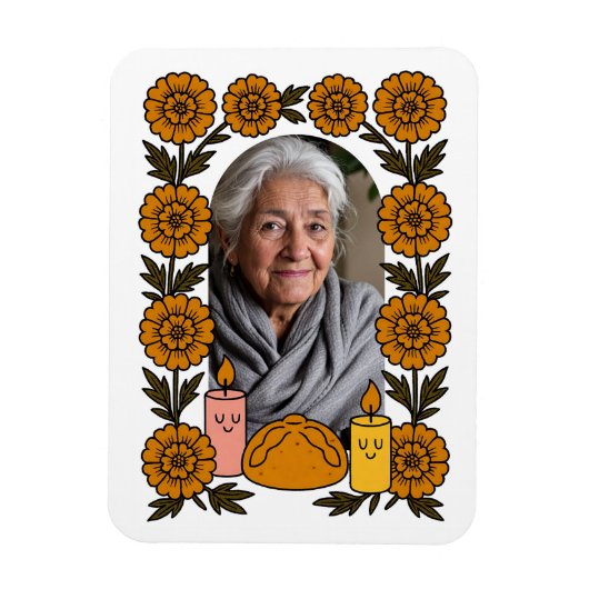 Cempasúchil Ofrenda Altar Día de Muertos Magnet (Vertikal)