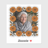 Cempasúchil Ofrenda Con Foto Día de Muertos Aufkleber (Blatt)