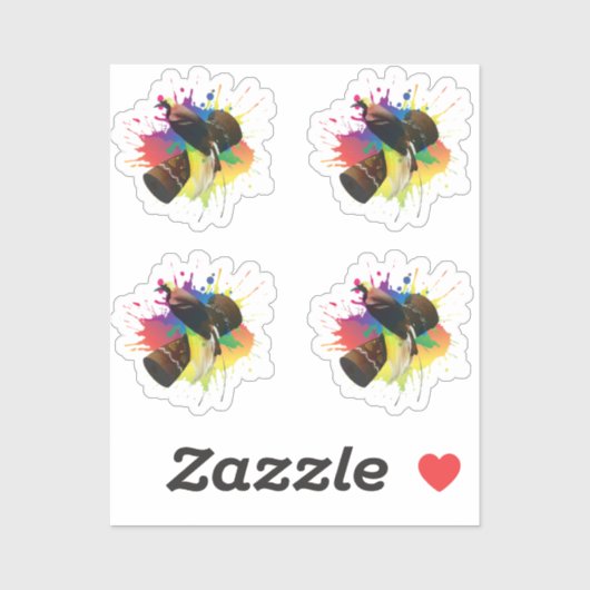 Cendrawasih Der Vogel des Paradieses farbenfroh Aufkleber (Blatt)