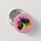 Cendrawasih Der Vogel des Paradieses farbenfroh Button (Vorne & Hinten)