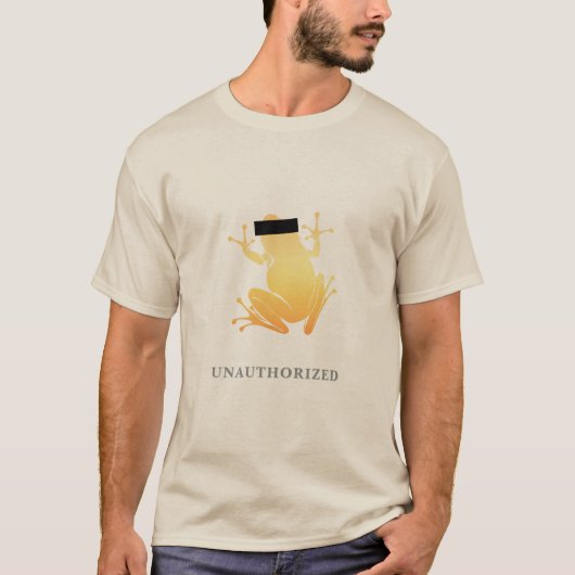 Censored Gold Frog Unauthorized Custom Text T-Shirt (Vorderseite)