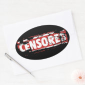 Censored Ovaler Aufkleber (Umschlag)