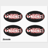 Censored Ovaler Aufkleber (Blatt)