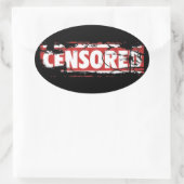 Censored Ovaler Aufkleber (Tasche)