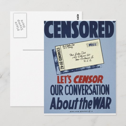 Censored Postkarte (Vorne/Hinten)