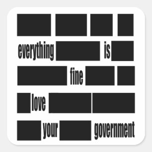 Censorsed Regierungs-Mitteilung Quadratischer Aufkleber