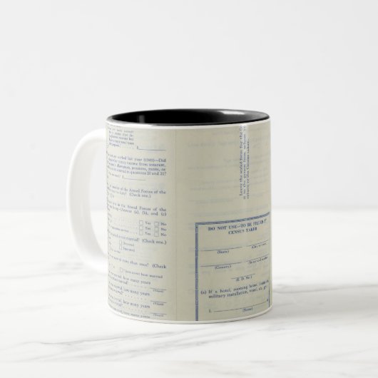 Census Record Mug Zweifarbige Tasse (Vorderseite Links)