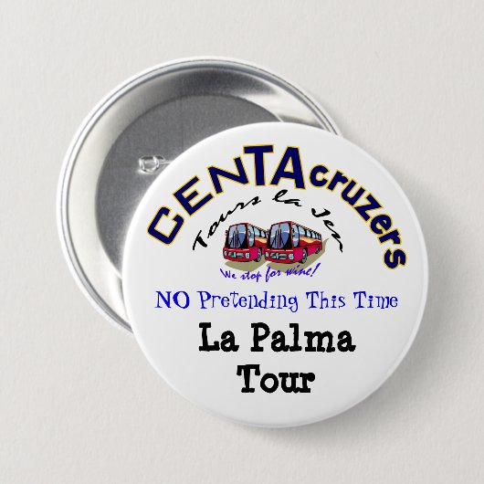 CenTAcruzers Logo-La Palma Ausflug-Knopf Button (Vorne & Hinten)