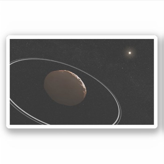 Centaur 1099 Chariklo und seine Ringe. Aufkleber (Vorderseite)