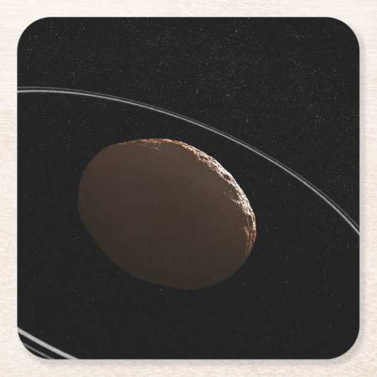 Centaur 1099 Chariklo und seine Ringe. Rechteckiger Pappuntersetzer (Vorderseite)