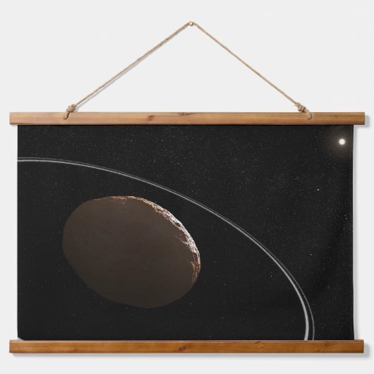 Centaur 1099 Chariklo und seine Ringe. Wandteppich Mit Holzrahmen (Vorne)