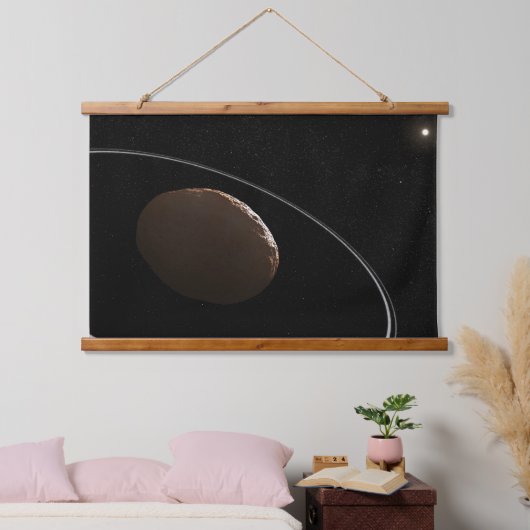 Centaur 1099 Chariklo und seine Ringe. Wandteppich Mit Holzrahmen (Schlafzimmer)