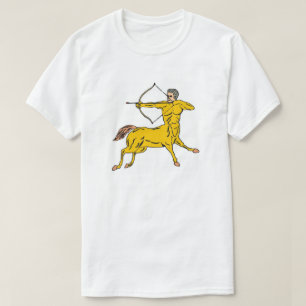 Centaur Aims Bow Arrow Mythische Kreatur Abbildung T-Shirt