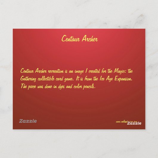 Centaur Archer Postkarte (Rückseite)