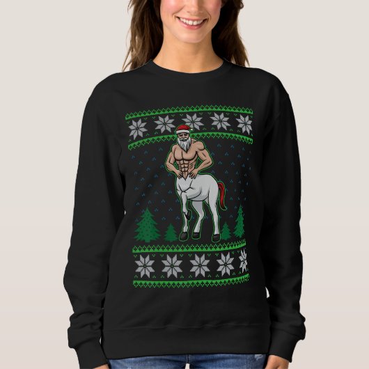 Centaur Greek Mythology Christmas Santa Claus Hor Sweatshirt (Vorderseite)