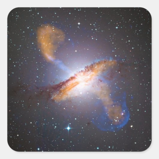 Centaurus A zeigt einen supermassiven Black Holes  Quadratischer Aufkleber (Vorderseite)