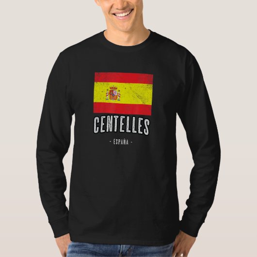 Centelles Spain Es Flag Stadt Bandera Ropa T-Shirt (Vorderseite)