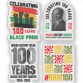 Centennial 100 Years Black History Month Aufkleber (Vorderseite)