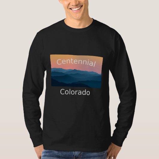 Centennial Colorado Mountain sunset hometown T-Shirt (Vorderseite)
