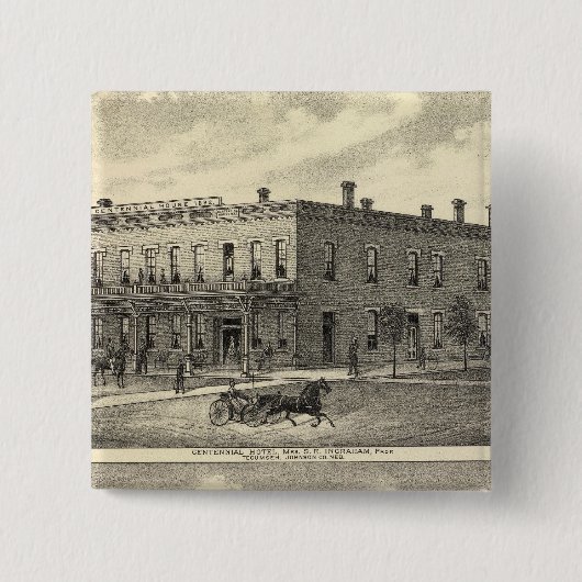 Centennial Hotel, Tecumseh und Neb, Nebraska Button (Vorderseite)