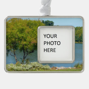 Centennial Lake in Ellicott City Maryland Rahmen-Ornament Silber