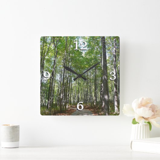 Centennial Wald Path II Ellicott City Maryland Quadratische Wanduhr (Zuhause)