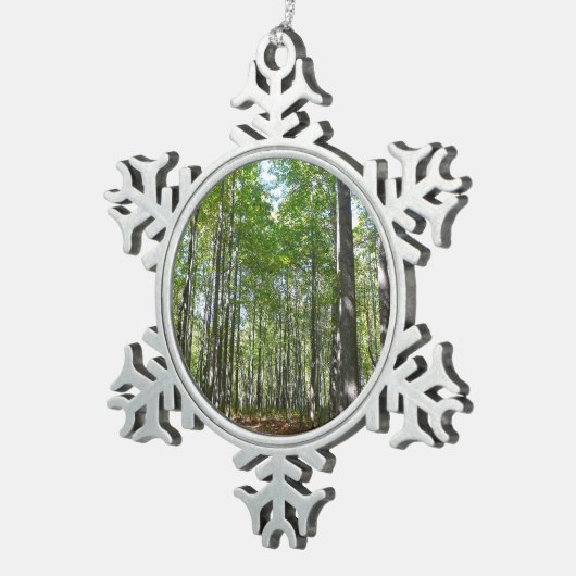 Centennial Wald Path II Ellicott City Maryland Schneeflocken Zinn-Ornament (Rechts)