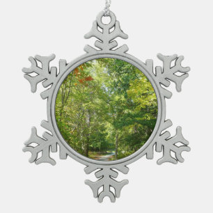 Centennial Wooded Path I Ellicott City Natur Schneeflocken Zinn-Ornament